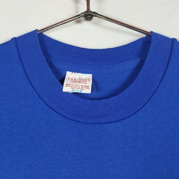 Vtg 80s Coppertone Sport T-Shirt M Blue Deadstock - Picture 5 of 7
